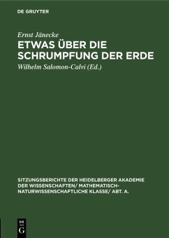 Etwas über die Schrumpfung der Erde (eBook, PDF) - Jänecke, Ernst
