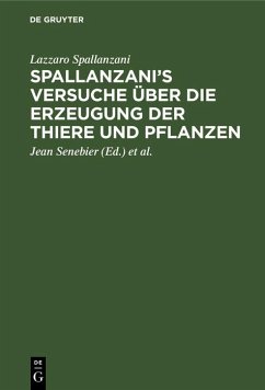 Cover Spallanzani's Versuche über die Erzeugung der Thiere und Pflanzen (eBook, PDF)