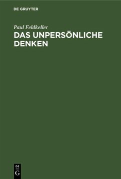Cover Das unpersönliche Denken (eBook, PDF)