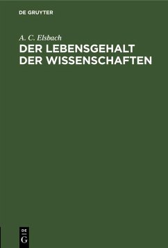 Cover Der Lebensgehalt der Wissenschaften (eBook, PDF)