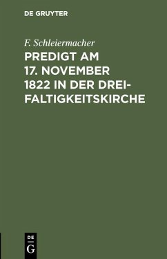 Cover Predigt am 17. November 1822 in der Dreifaltigkeitskirche (eBook, PDF)