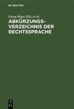 Cover Abkürzungsverzeichnis der Rechtssprache (eBook, PDF)