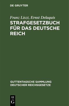Cover Strafgesetzbuch für das Deutsche Reich (eBook, PDF)