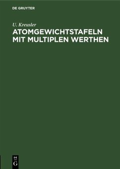 Cover Atomgewichtstafeln mit multiplen Werthen (eBook, PDF)