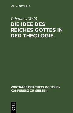 Cover Die Idee des Reiches Gottes in der Theologie (eBook, PDF)