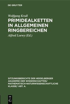 Primidealketten in allgemeinen Ringbereichen (eBook, PDF) - Krull, Wolfgang