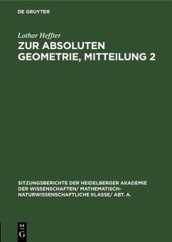 Cover Zur absoluten Geometrie, Mitteilung 2 (eBook, PDF)