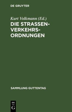 Cover Die Straßenverkehrsordnungen (eBook, PDF)