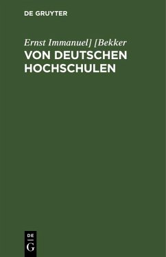 Von deutschen Hochschulen (eBook, PDF) - [Bekker, Ernst Immanuel]