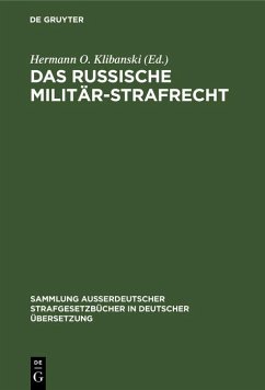 Das Russische Militär-Strafrecht (eBook, PDF)