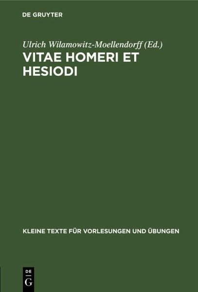Vitae Homeri et Hesiodi (eBook, PDF)