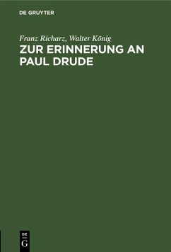 Cover Zur Erinnerung an Paul Drude (eBook, PDF)