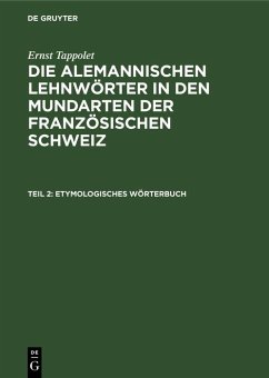 Etymologisches Wörterbuch (eBook, PDF) - Tappolet, Ernst