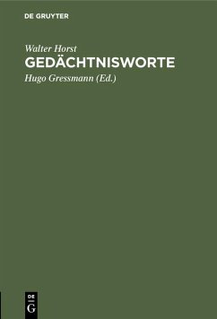 Cover Gedächtnisworte (eBook, PDF)