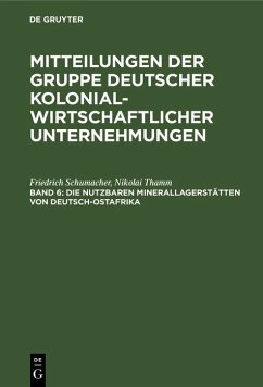 Cover Die nutzbaren Minerallagerstätten von Deutsch-Ostafrika (eBook, PDF)