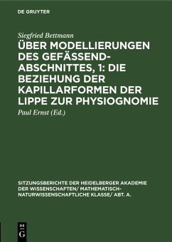 Cover Über Modellierungen des Gefäßendabschnittes, 1: Die Beziehung der Kapillarformen der Lippe zur Physiognomie (eBook, PDF)