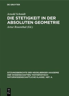 Die Stetigkeit in der absoluten Geometrie (eBook, PDF) - Schmidt, Arnold