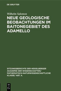 Neue geologische Beobachtungen im Baitonegebiet des Adamello (eBook, PDF) - Salomon, Wilhelm