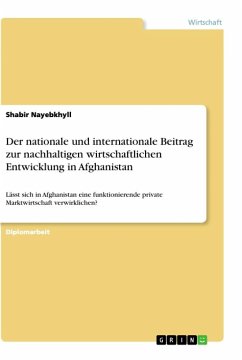 Der nationale und internationale Beitrag zur nachhaltigen wirtschaftlichen Entwicklung in Afghanistan