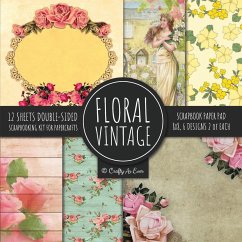 Vintage Floral Scrapbook Paper Pad 8x8 Scrapbooking Kit for Papercrafts, Cardmaking, DIY Crafts, Flower Background, Vintage Design - Craft As Ever