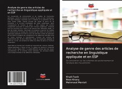 Analyse de genre des articles de recherche en linguistique appliquée et en ESP - Tazik, Khalil;Khany, Reza;Maniati, Mahmood