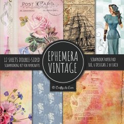 Ephemera Vintage Scrapbook Paper Pad 8x8 Scrapbooking Kit for Papercrafts, Cardmaking, DIY Crafts, Old Retro Theme, Decoupage Designs - Crafty As Ever