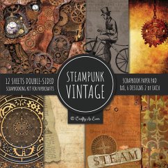 Vintage Steampunk Scrapbook Paper Pad 8x8 Scrapbooking Kit for Papercrafts, Cardmaking, DIY Crafts, Old Retrofuturistic Theme, Vintage Design - Crafty As Ever