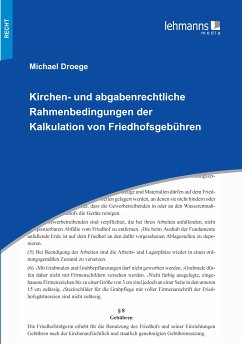 Kirchen- und abgabenrechtliche Rahmenbedingungen der Kalkulation von Friedhofsgebühren (eBook, PDF) - Droege, Michael