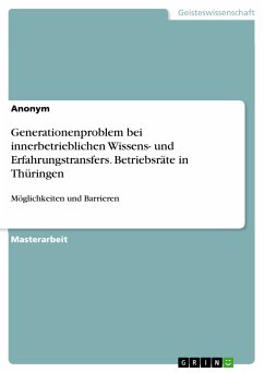 Generationenproblem bei innerbetrieblichen Wissens- und Erfahrungstransfers. Betriebsräte in Thüringen (eBook, PDF)