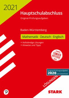 Cover Hauptschulabschluss 2021 - Mathematik, Deutsch, Englisch 9. Klasse, Lösungen - Baden-Württemberg