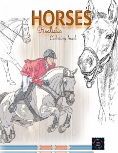 Realistic horses coloring book - Coloring, Happy Arts