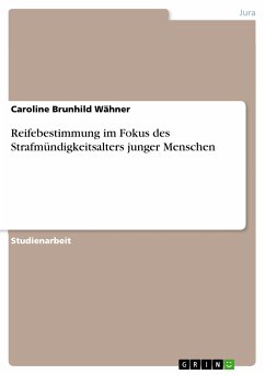 Reifebestimmung im Fokus des Strafmündigkeitsalters junger Menschen (eBook, PDF) - Wähner, Caroline Brunhild
