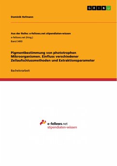 Pigmentbestimmung von phototrophen Mikroorganismen. Einfluss verschiedener Zellaufschlussmethoden und Extraktionsparameter (eBook, PDF) - Hofmann, Dominik