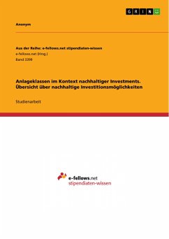 Anlageklassen im Kontext nachhaltiger Investments. Übersicht über nachhaltige Investitionsmöglichkeiten (eBook, PDF)