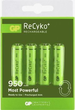 1x4 GP ReCyko NiMH Akku AAA 950mAH, ready to use