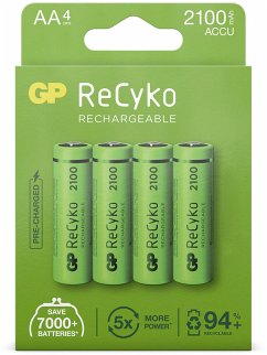 1x4 GP ReCyko+ NiMH Akku AA 2100mAH, ready to use