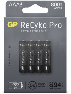 1x4 GP ReCyko Pro NiMH Akkus AAA/Micro 800mAh Pro