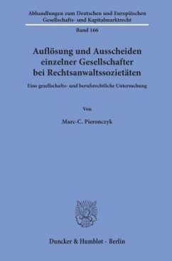 Cover Auflösung und Ausscheiden einzelner Gesellschafter bei Rechtsanwaltssozietäten.
