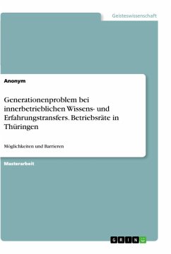 Generationenproblem bei innerbetrieblichen Wissens- und Erfahrungstransfers. Betriebsräte in Thüringen