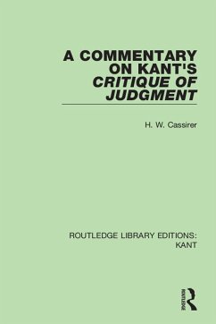 A Commentary on Kant's Critique of Judgement (eBook, PDF) - Cassirer, H. W.