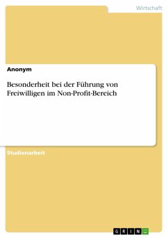 Cover Besonderheit bei der Führung von Freiwilligen im Non-Profit-Bereich (eBook, PDF)