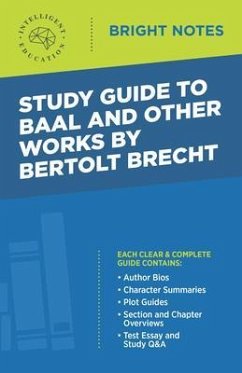 Cover Study Guide to Baal and Other Works by Bertolt Brecht (eBook, ePUB)