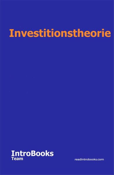 Investitionstheorie (eBook, ePUB)