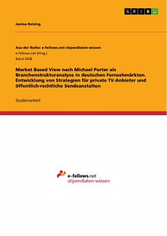 Market Based View nach Michael Porter als Branchenstrukturanalyse in deutschen Fernsehmärkten. Entwicklung von Strategien für private TV-Anbieter und öffentlich-rechtliche Sendeanstalten (eBook, PDF) - Reising, Janina