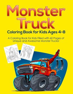 Monster Truck Coloring Book for Kids Ages 4-8 - Activity Books, Pineapple