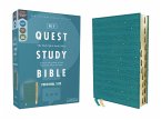 Niv, Quest Study Bible, Personal Size, Leathersoft, Teal, Thumb Indexed, Comfort Print
