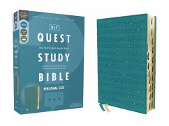 Niv, Quest Study Bible, Personal Size, Leathersoft, Teal, Thumb Indexed, Comfort Print - Zondervan