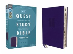 Niv, Quest Study Bible, Personal Size, Leathersoft, Blue, Thumb Indexed, Comfort Print - Zondervan