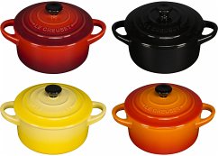 Cover 4x1 Le Creuset Mini Braeterset m.Deckel 10x5cm, Feuer u. Flamme