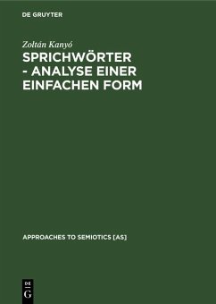 Cover Sprichwörter - Analyse einer einfachen Form (eBook, PDF)